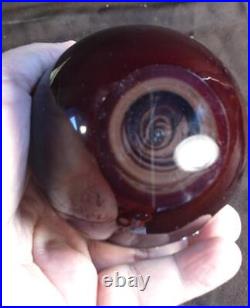 Old Vintage Artist Signed Art Glass Apple Sculpture Paperweight 1980 Patrick