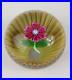 One-Perthshire-1972C-Pink-flower-over-yellow-stave-basket-glass-paperweight-1-75-01-nt