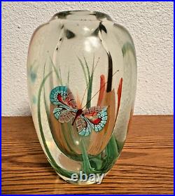 Orient & Flume Art Glass Butterfly Vase-Scott Beyers, Paperweight