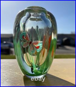 Orient & Flume Art Glass Butterfly Vase-Scott Beyers, Paperweight