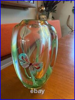 Orient & Flume Art Glass Butterfly Vase-Scott Beyers, Paperweight