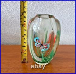 Orient & Flume Art Glass Butterfly Vase-Scott Beyers, Paperweight