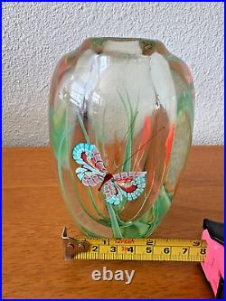 Orient & Flume Art Glass Butterfly Vase-Scott Beyers, Paperweight