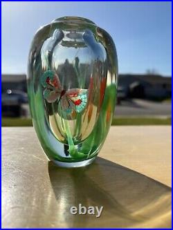 Orient & Flume Art Glass Butterfly Vase-Scott Beyers, Paperweight