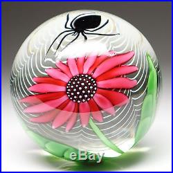 Orient & Flume Beyers Studio Art Glass Ltd Ed Magnum Daisy & Spider Paperweight