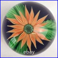 Orient & Flume Realistic Orange Flower Lampwork Paperweight Vintage Beyers withBag