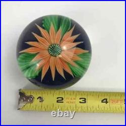 Orient & Flume Realistic Orange Flower Lampwork Paperweight Vintage Beyers withBag