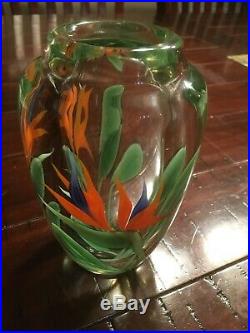 Orient and Flume Bird of Paradise blown glass vase/paperweight
