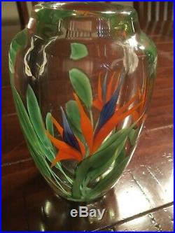 Orient and Flume Bird of Paradise blown glass vase/paperweight