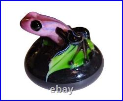 Orient and Flume Signed Smallhouse 154/1000 Pink Poison Dart Frog Art Glass