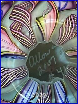 Original By James Alloway Dichroic Vibrant Ribbon Vortex Swirl Paperweight 3.3