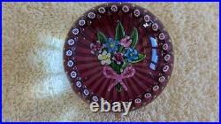 PAUL YSART Stunning Floral Bouquet Paperweight EC Signed with PY Cane