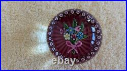 PAUL YSART Stunning Floral Bouquet Paperweight EC Signed with PY Cane