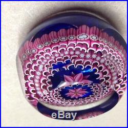 Perthshire 25th Anniversary Paperweight Vintage Concave Signed 3 Millefiori