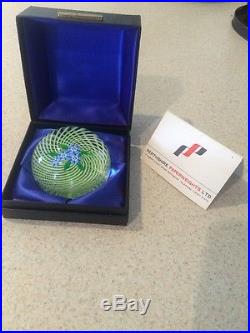 PERTHSHIRE GLASS PAPERWEIGHT 1976 Forget Me Not Limited In box With Coa