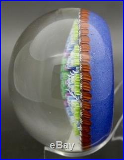 PERTHSHIRE Patterned Millefiori & Twist Cane Glass Paperweight, Apr 2.25H x 3W