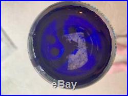 PERTHSHIRE SCOTTISH ART GLASS PAPERWEIGHT COBALT BLUE Rare design