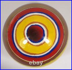 POP ART Rick Beck Signed Glass Paperweight Painterly Encased Target Large 3.5