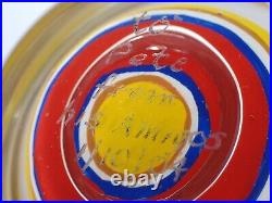 POP ART Rick Beck Signed Glass Paperweight Painterly Encased Target Large 3.5