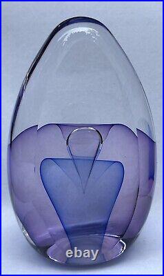 Pa Art Ed Kachurik Art Glass Veiled Halo Paperweight