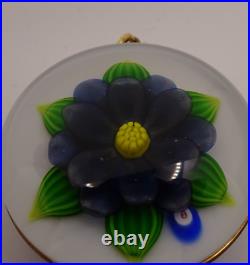 Paperweight Artist Bob Banford Lampwork Purple Flower Art Glass Pendant B Cane
