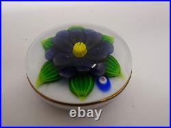 Paperweight Artist Bob Banford Lampwork Purple Flower Art Glass Pendant B Cane