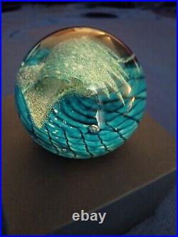 Paperweight Cresting Wave Art Glass Environmental Series Signed Blown Glass