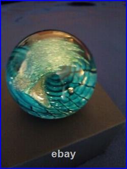 Paperweight Cresting Wave Art Glass Environmental Series Signed Blown Glass