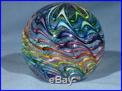 Paperweights Contemporary Art Glass Alloway 3.31 inch Dichroic Rainbow #662