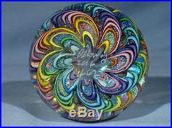 Paperweights Contemporary Art Glass Alloway 3.31 inch Dichroic Rainbow #662