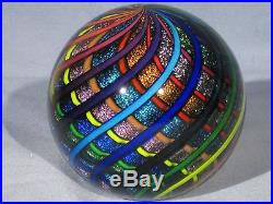 Paperweights Contemporary Art Glass Alloway 3.43inch Rainbow Retti #686