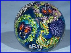 Paperweights Contemporary Art Glass James Alloway 3.55 inch Psychedelic #257