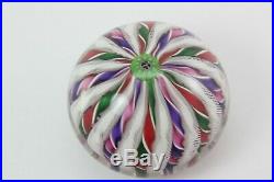 Parabelle 1992 4-Color Crown Mushroom Central Pansy Millefiori Cane Paperweight