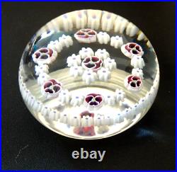 Parabelle Glass 1992 Open Concentric Millefiori Pansy Garlands Paperweight