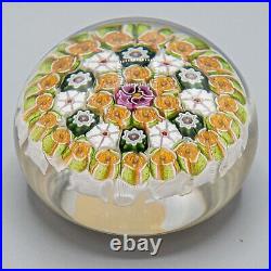 Parabelle Glass Pansy Roses 1998 Limited Paperweight Art Glass 1 3/4H FREE SHIP