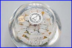 Parabelle Glass Pansy Roses 1998 Limited Paperweight Art Glass 1 3/4H FREE SHIP