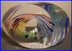 Paul Harrie Art Glass Contemporary Sunrise Eclipse Paperweight (American)