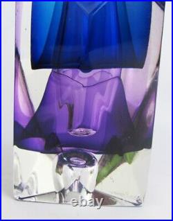 Paul Manners Studio Art Glass Modernist Prism 7 1/2 Sculpture Paperweight