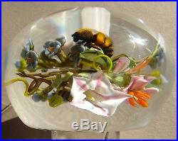 Paul Stankard Bouquet mit Honigbienen, Unikat, Paperweight, Briefbeschwerer