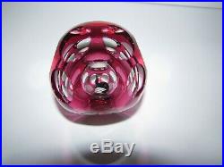 Perthshire Cranberry Overlay Performing Circus Seal Art Glass Paperweight 605