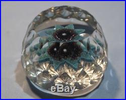 Perthshire English Blue Green Red Millefiori Paperweight Mid 20th Century