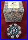 Perthshire-Millefiori-Paperweight-8-Spoke-Teal-Blue-Flower-Box-EXCLNT-01-ey