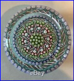 Perthshire Millefiori Paperweight Purple, Pink, and Green with Twist