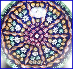 Perthshire PP1 Paneled Millefiori Paperweight with Blue Ground