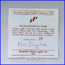 Perthshire PPCC First Collectors' Club glass paperweight / presse papiers