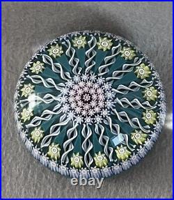 Perthshire Paperweight Millefiori Patterned Twist Turquoise, Blue, Pink Green