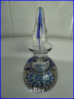 Perthshire Paperweight PP22 Blue Scent Perfume Bottle withStriated Stopper EC