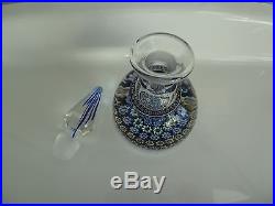 Perthshire Paperweight PP22 Blue Scent Perfume Bottle withStriated Stopper EC