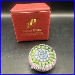 Perthshire Paperweights Milliefiori Green and pink and blue small withoriginal box