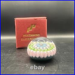 Perthshire Paperweights Milliefiori Green and pink and blue small withoriginal box